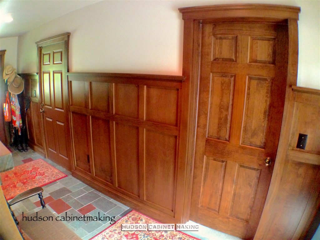 tall, wainscot with matching doors