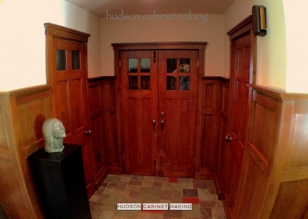 tall Mission style wainscot & doorways