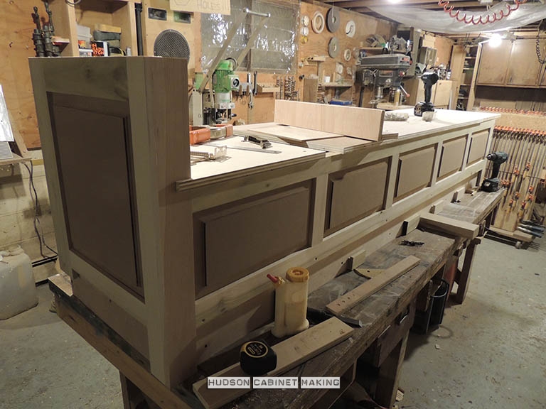 window seat being made