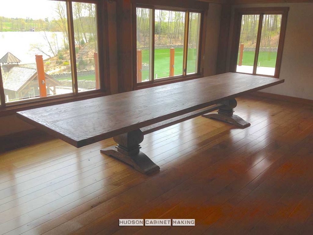 16 foot trestle table in oak